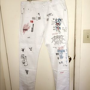 White custom jeans